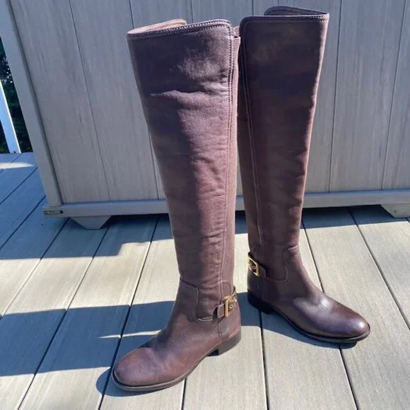 REDUCED Tory Burch Jack Landed Elastic & Leather Over The Knee Riding Boots 7 - Picture 3 of 12